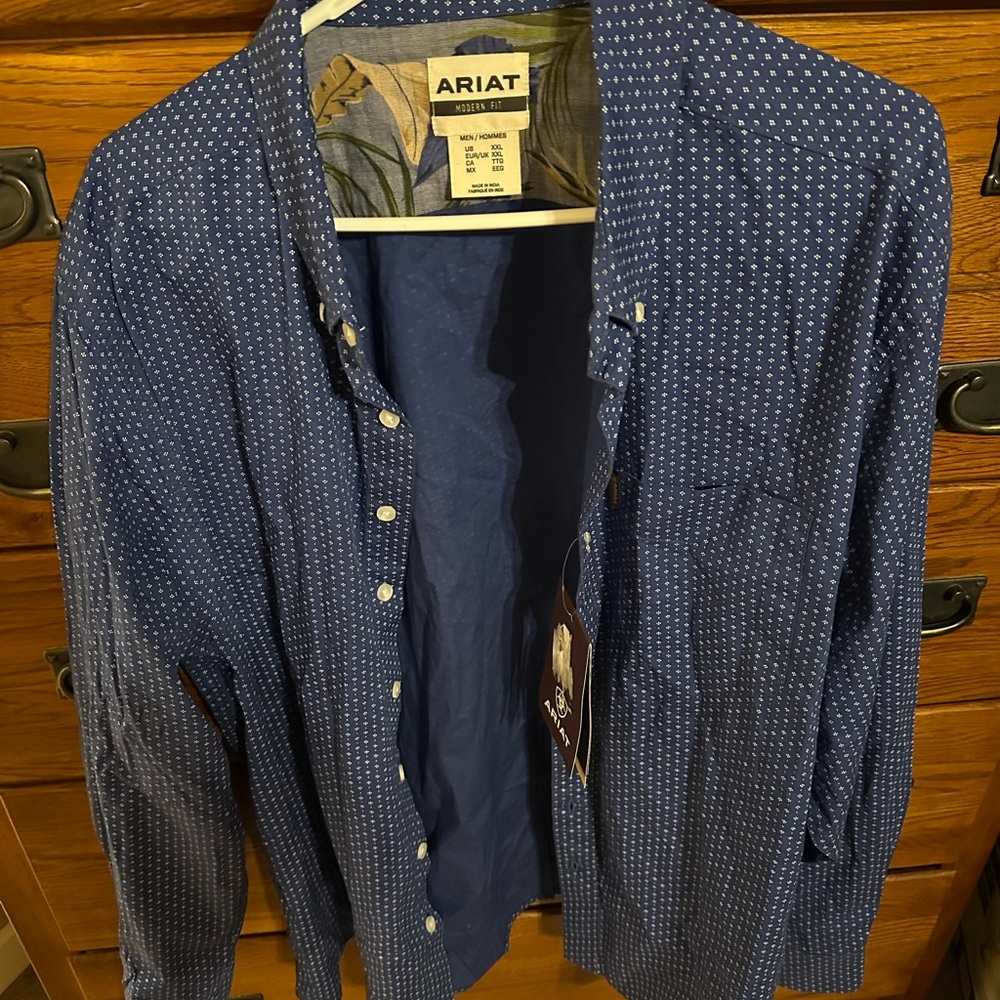 Ariat Navy Patterned Button-Up Shirt